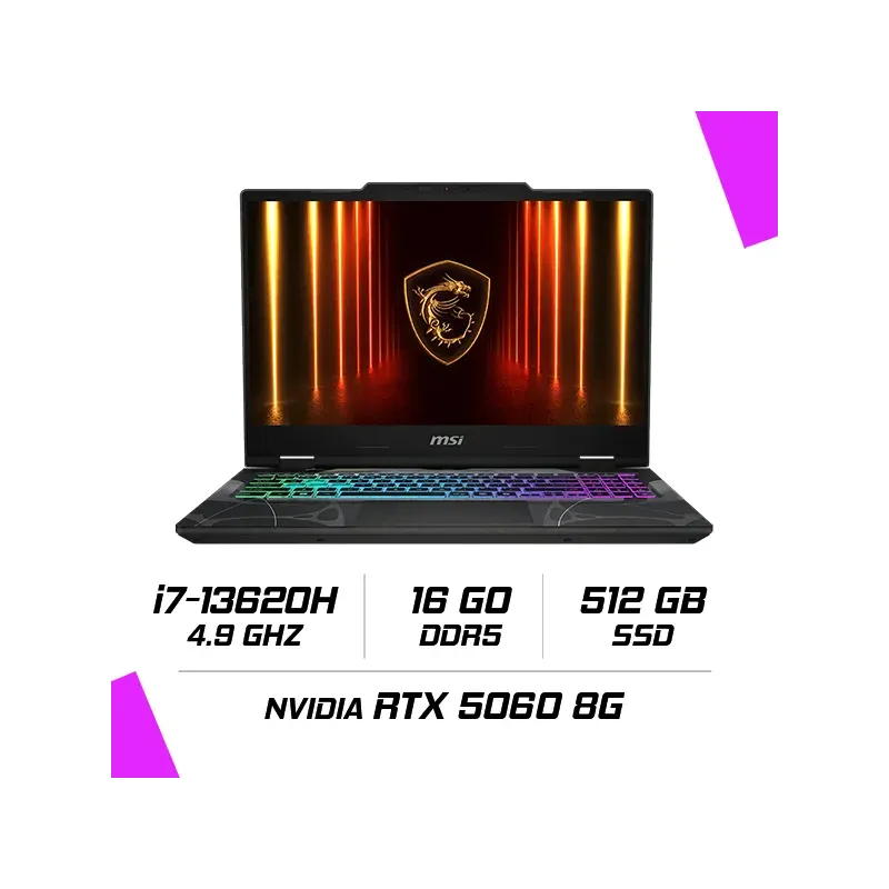 MSI CYBORG 15 B13WFKG-833XMA Intel i7-13620H/16GB DDR5/512GB SSD/RTX 5060 8GB/15.6 144Hz/FreeDos