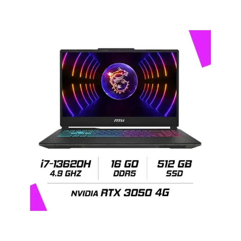 MSI CYBORG 15 A13UC-2230XMA Intel i7-13620H/16GB DDR5/512GB SSD/RTX 3050 4GB/15.6 144Hz/FreeDos
